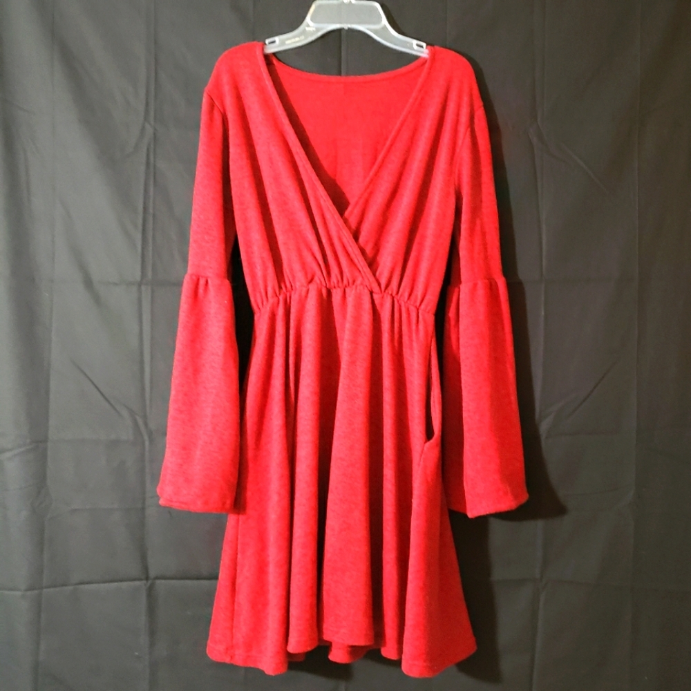 Low cut v neck mini dress
